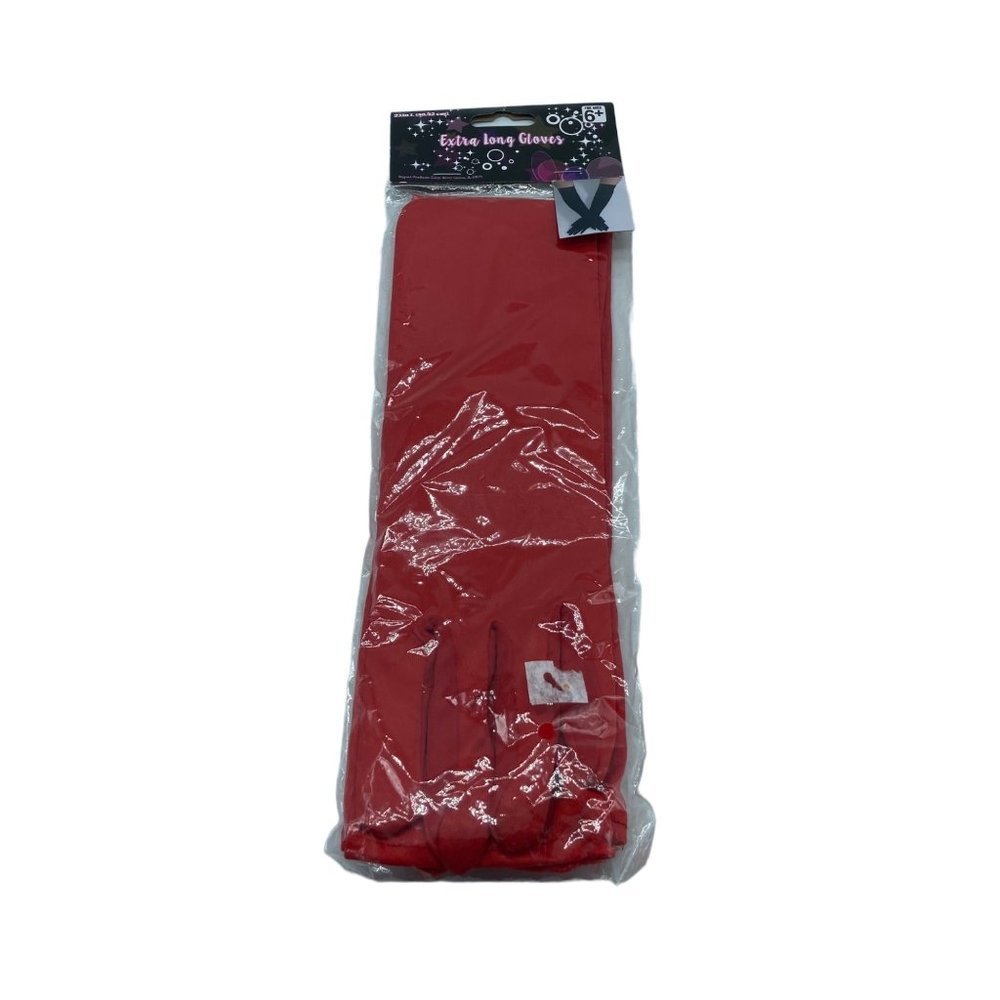 NEW Red Long Gloves Halloween Costume Cruella DeVil Flapper Queen Heart 23” Long